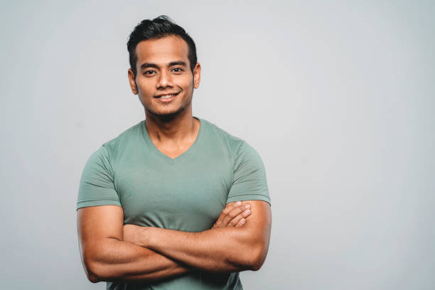 young adult malaysian man portrait in studio